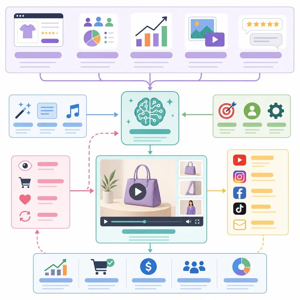 Diagram explaining ai video marketing for e-commerce