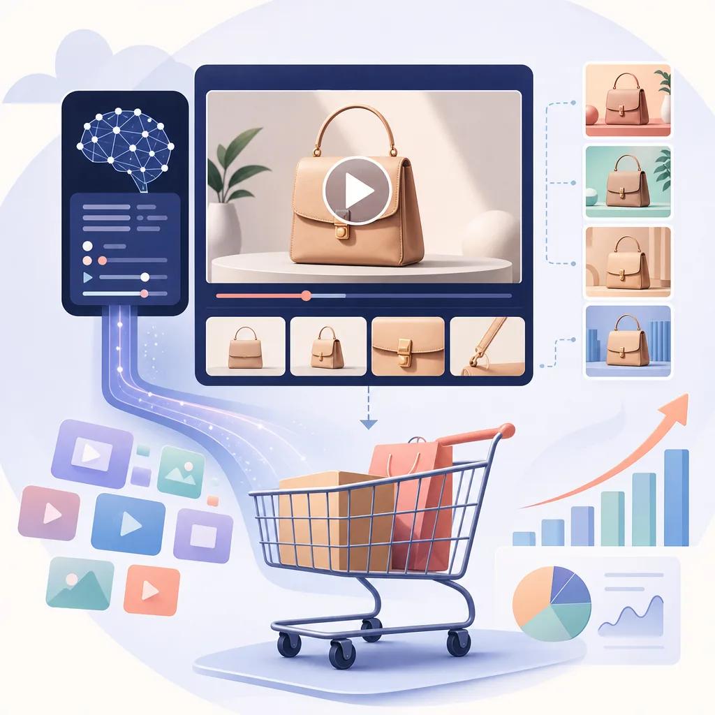 Illustration related to ai video marketing for e-commerce