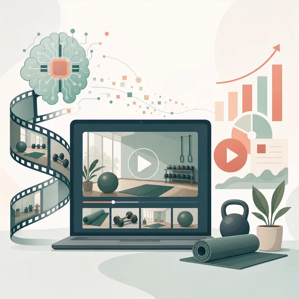 Illustration related to ai video marketing for fitness studios