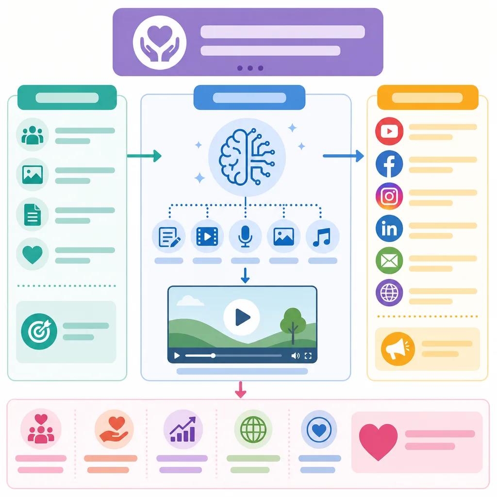 Diagram explaining ai video marketing for non-profits