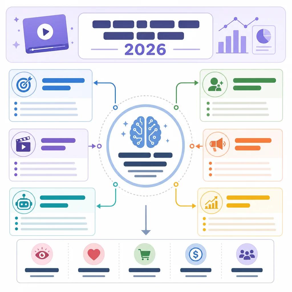Diagram explaining ai video marketing strategies for 2026