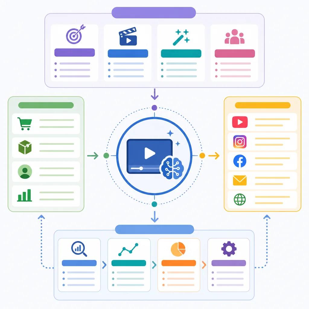 Diagram explaining ai video marketing strategies for ecommerce