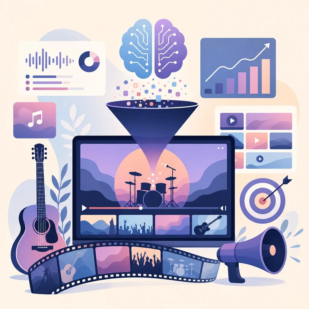 Illustration related to ai video marketing strategies for musicians