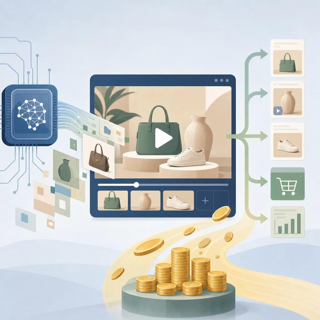 Illustration related to ai video monetization for e-commerce