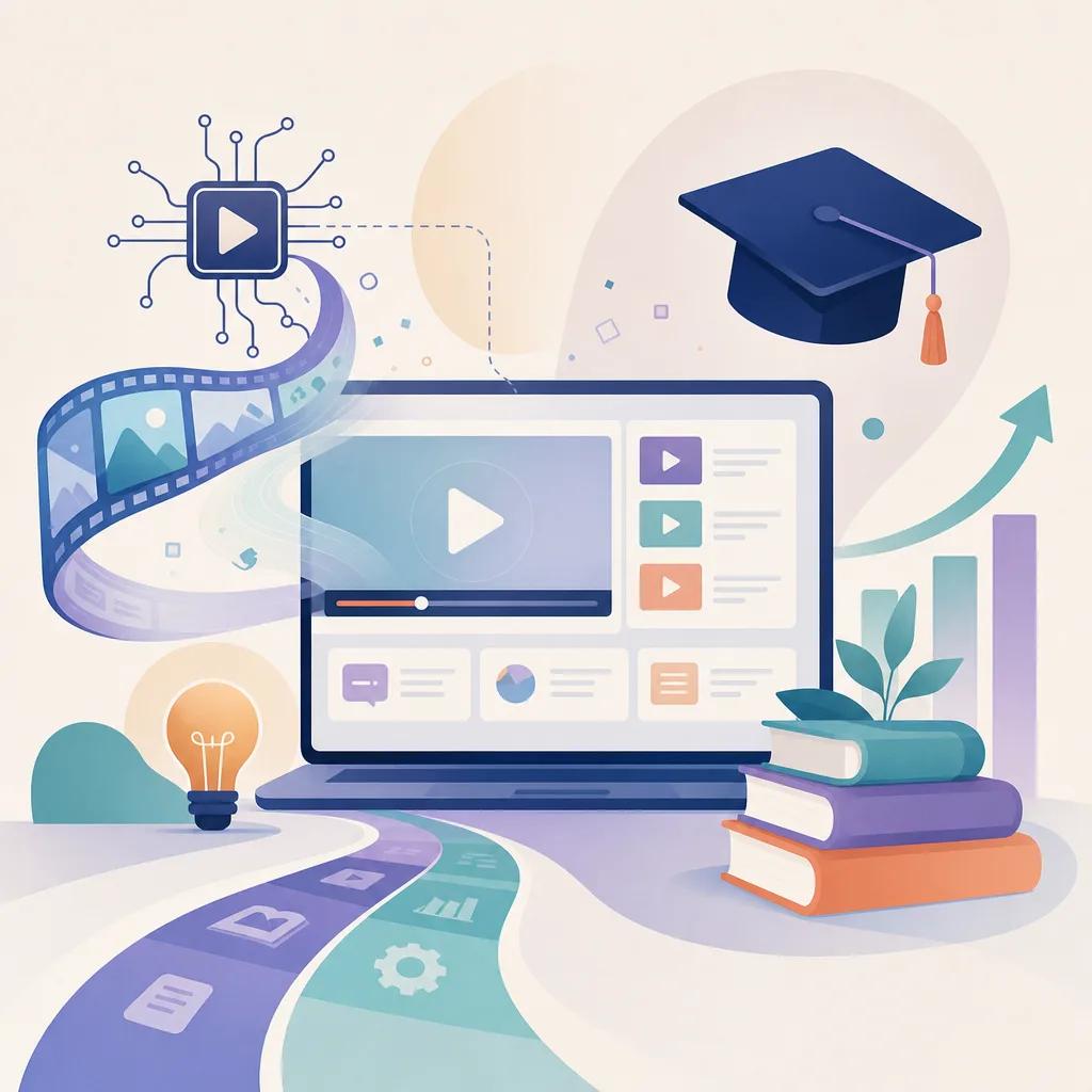 Illustration related to AI video for promoting online courses