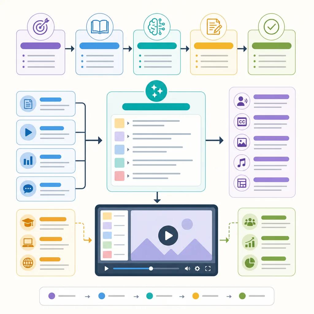 Diagram explaining ai video scripts for online courses
