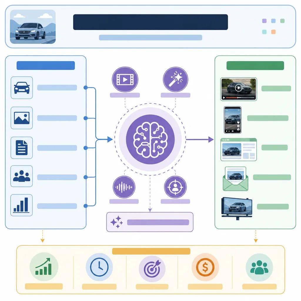 Diagram explaining ai video solutions for automotive marketing