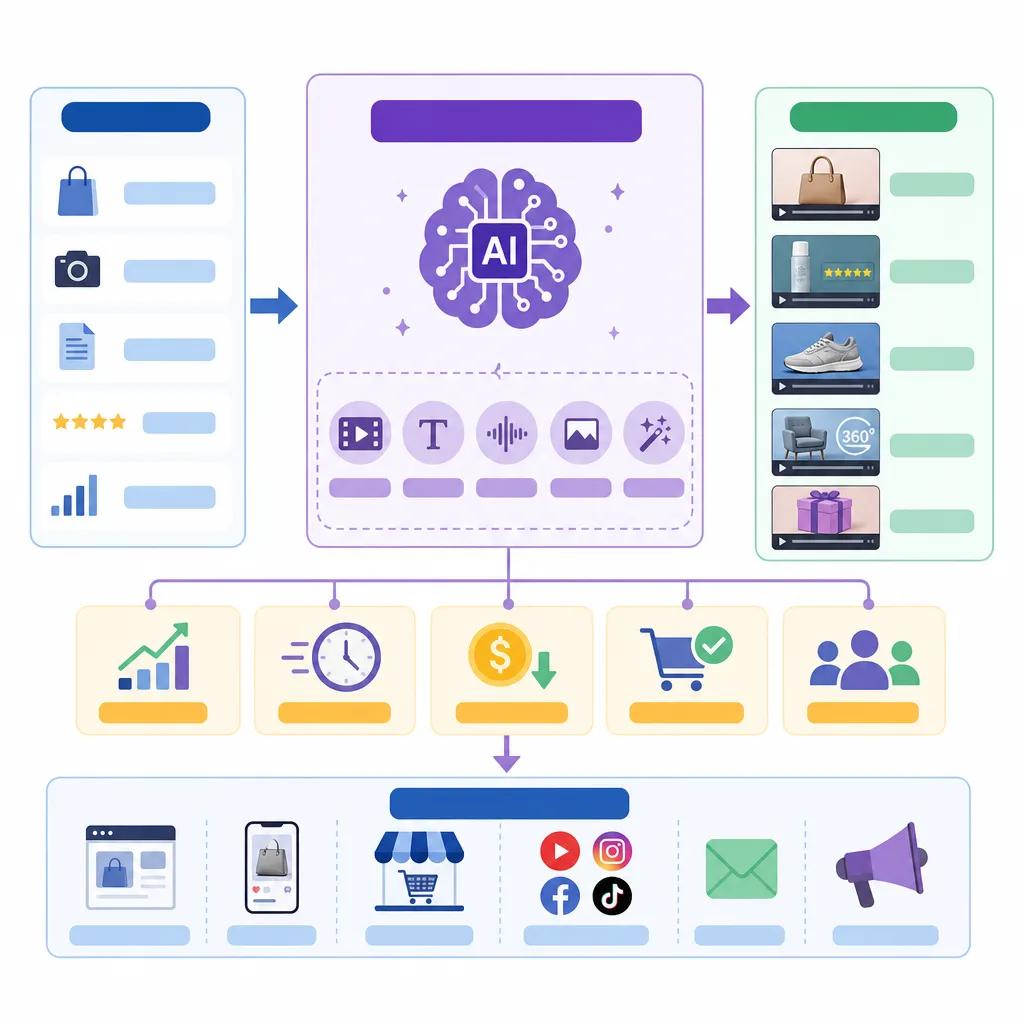 Diagram explaining ai video solutions for e-commerce