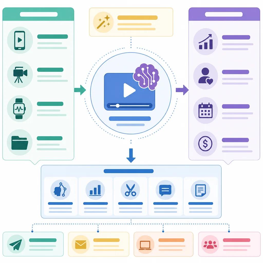 Diagram explaining ai video solutions for fitness trainers