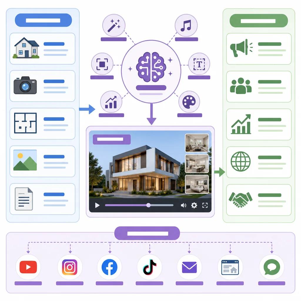 Diagram explaining ai video solutions for real estate marketing