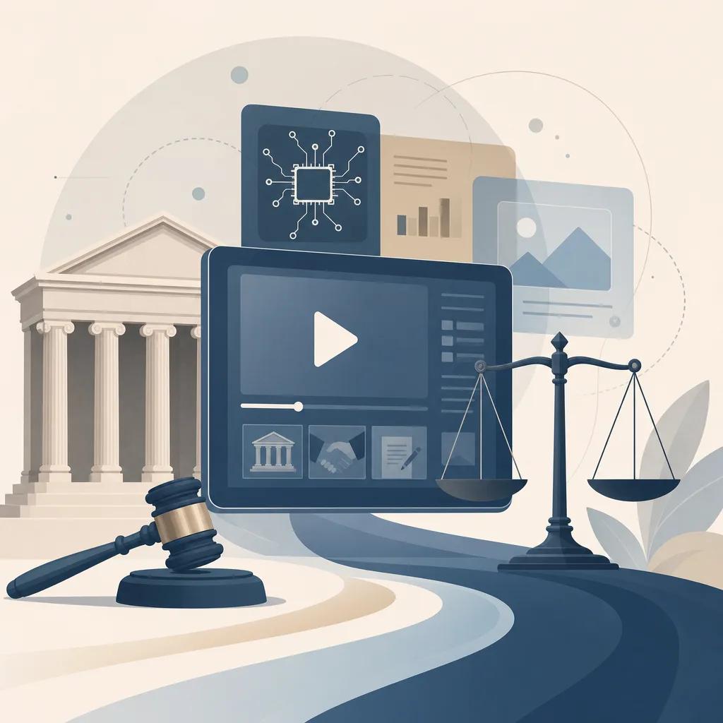 Illustration related to ai video solutions for legal marketing