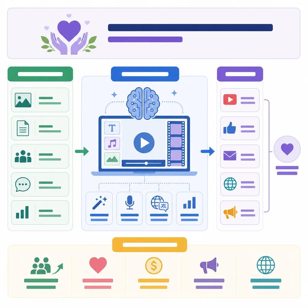 Diagram explaining ai video solutions for nonprofit marketing