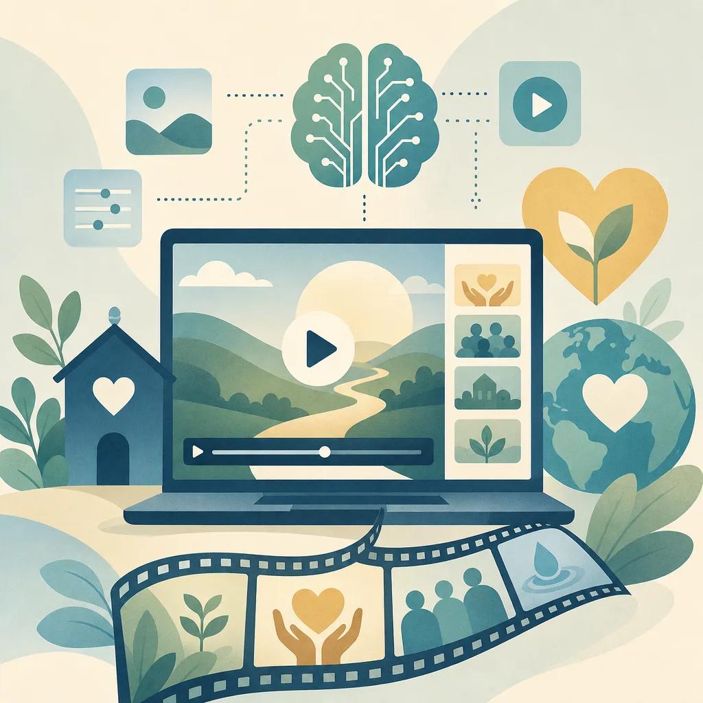 Illustration related to ai video solutions for nonprofit marketing