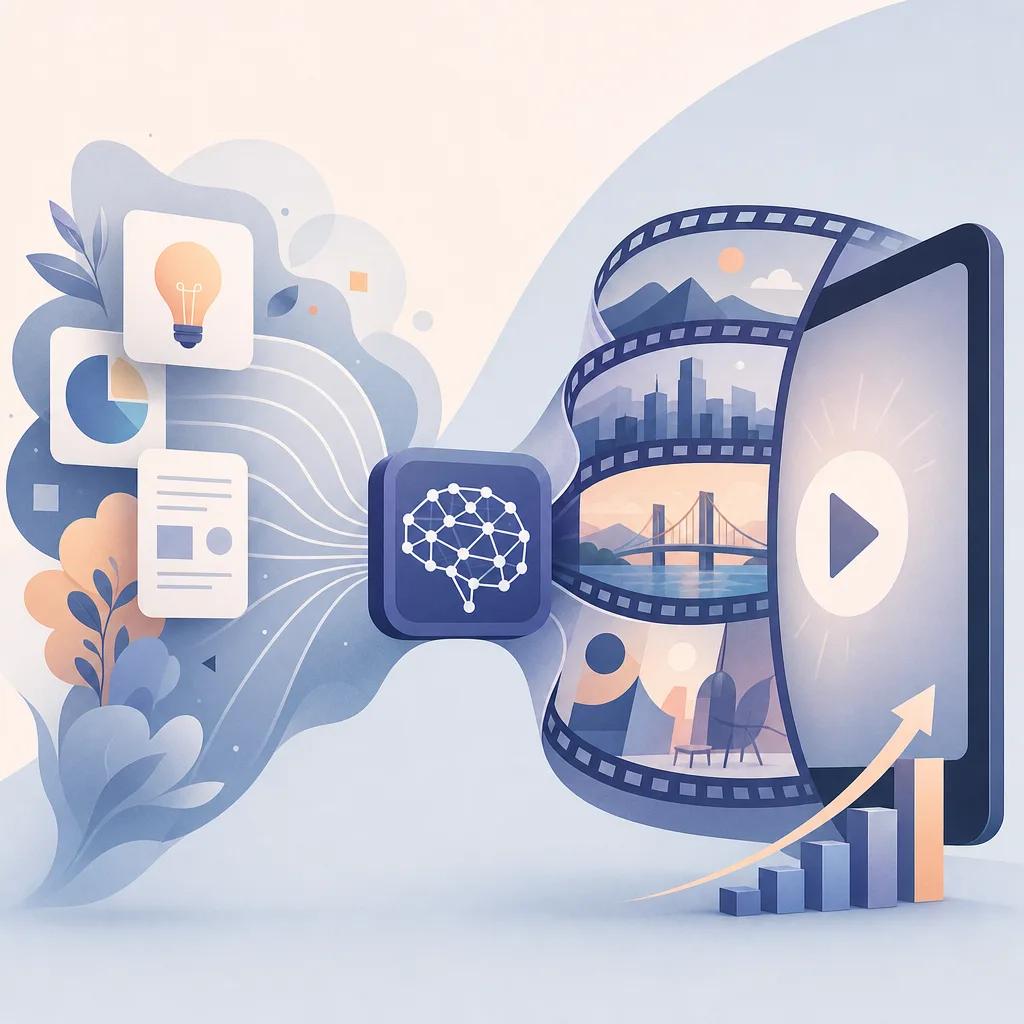 Illustration related to ai video storytelling for businesses
