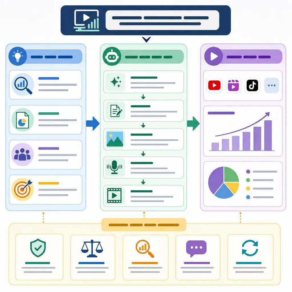 Diagram explaining ai video strategies for finance channels