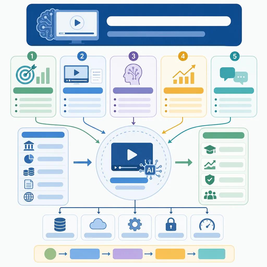Diagram explaining ai video strategies for finance education