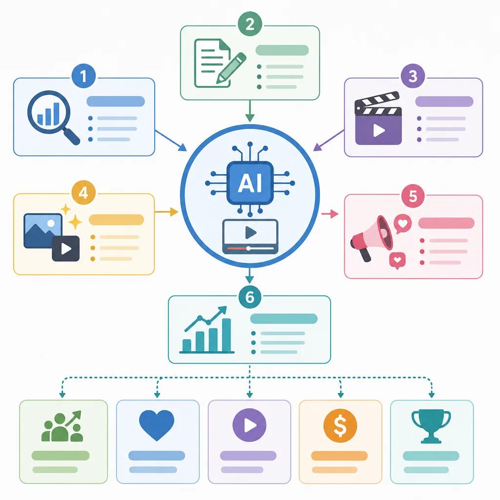 Diagram explaining ai video strategies for fitness influencers