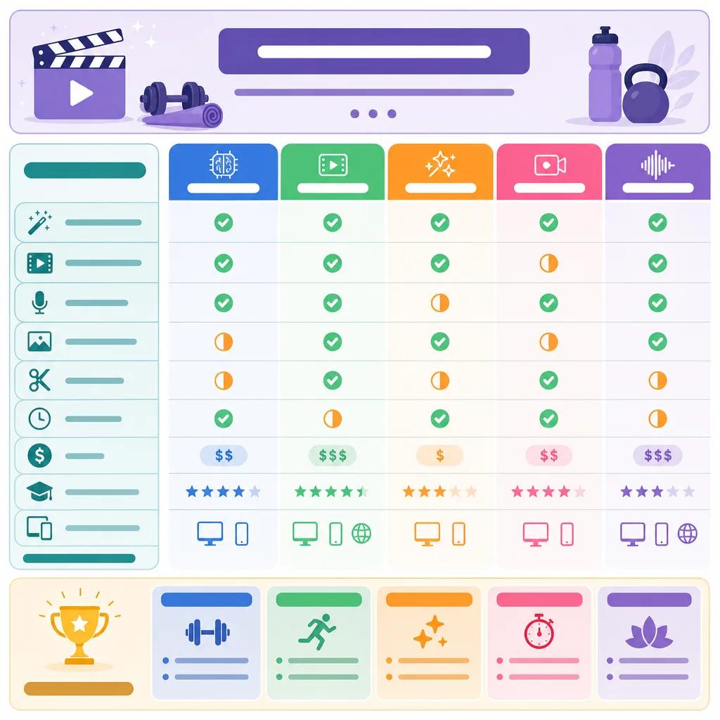 Diagram explaining ai video tools comparison for fitness creators
