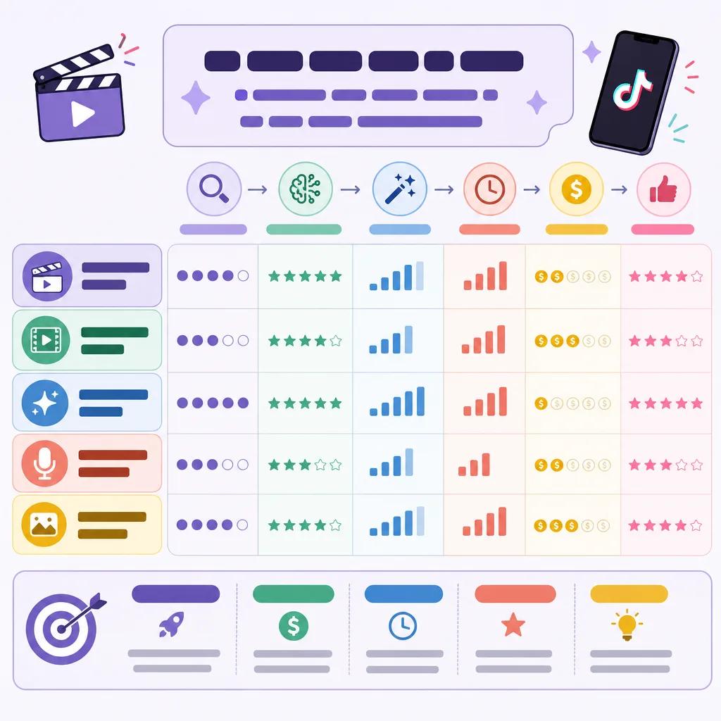 Diagram explaining ai video tools comparison for tiktok creators