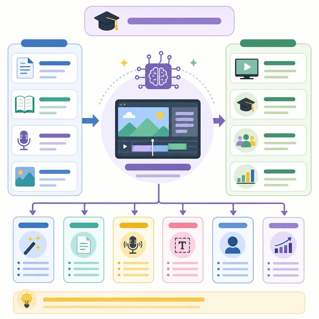 Diagram explaining ai video tools for educational content