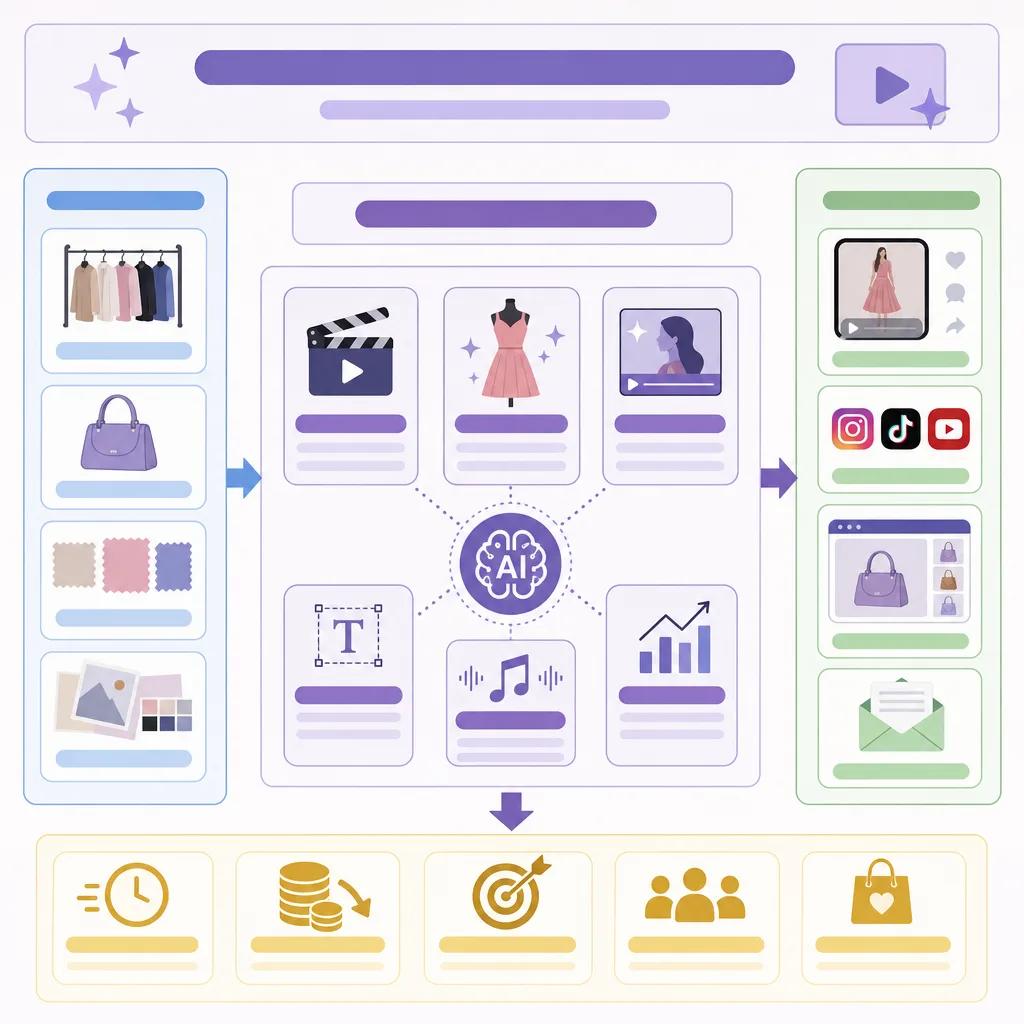 Diagram explaining ai video tools for fashion marketing