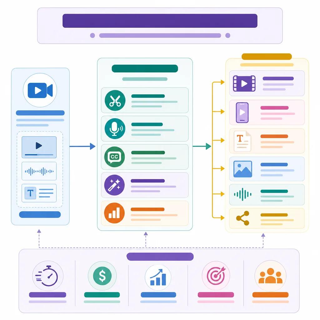 Diagram explaining ai video tools for content repurposing