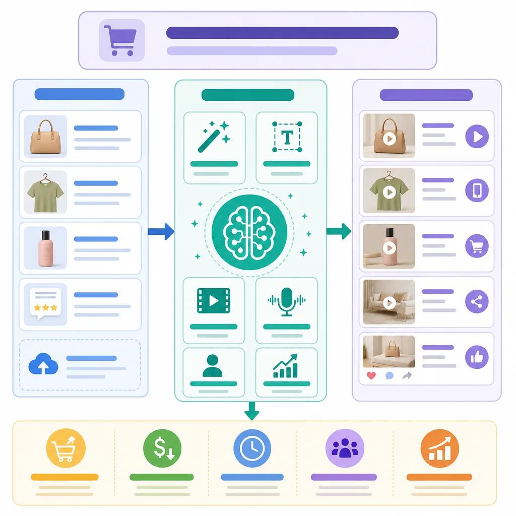 Diagram explaining ai video tools for e-commerce
