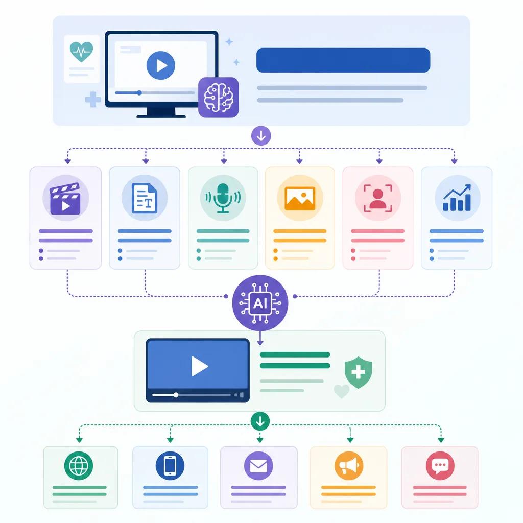 Diagram explaining ai video tools for healthcare marketing