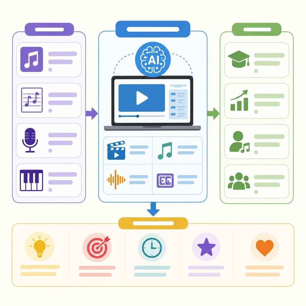 Diagram explaining ai video tools for music education