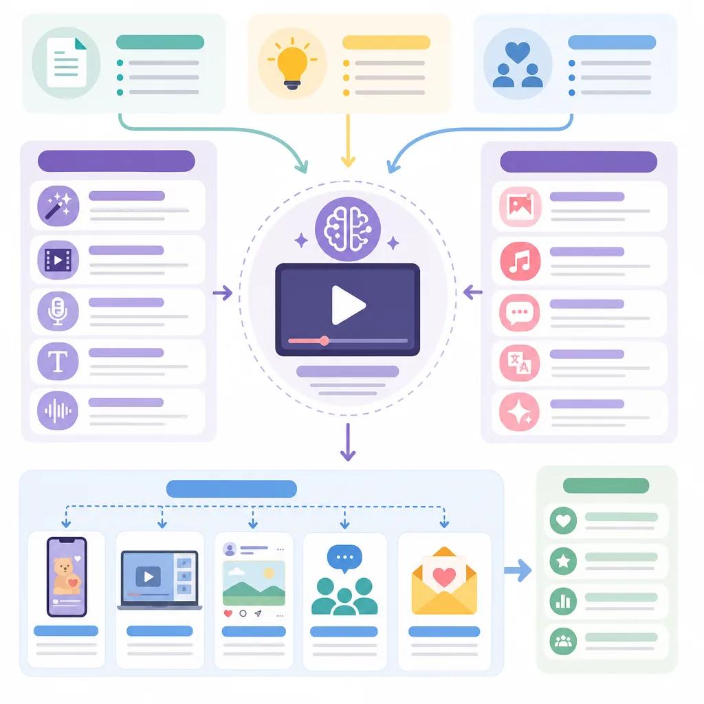 Diagram explaining ai video tools for parenting content