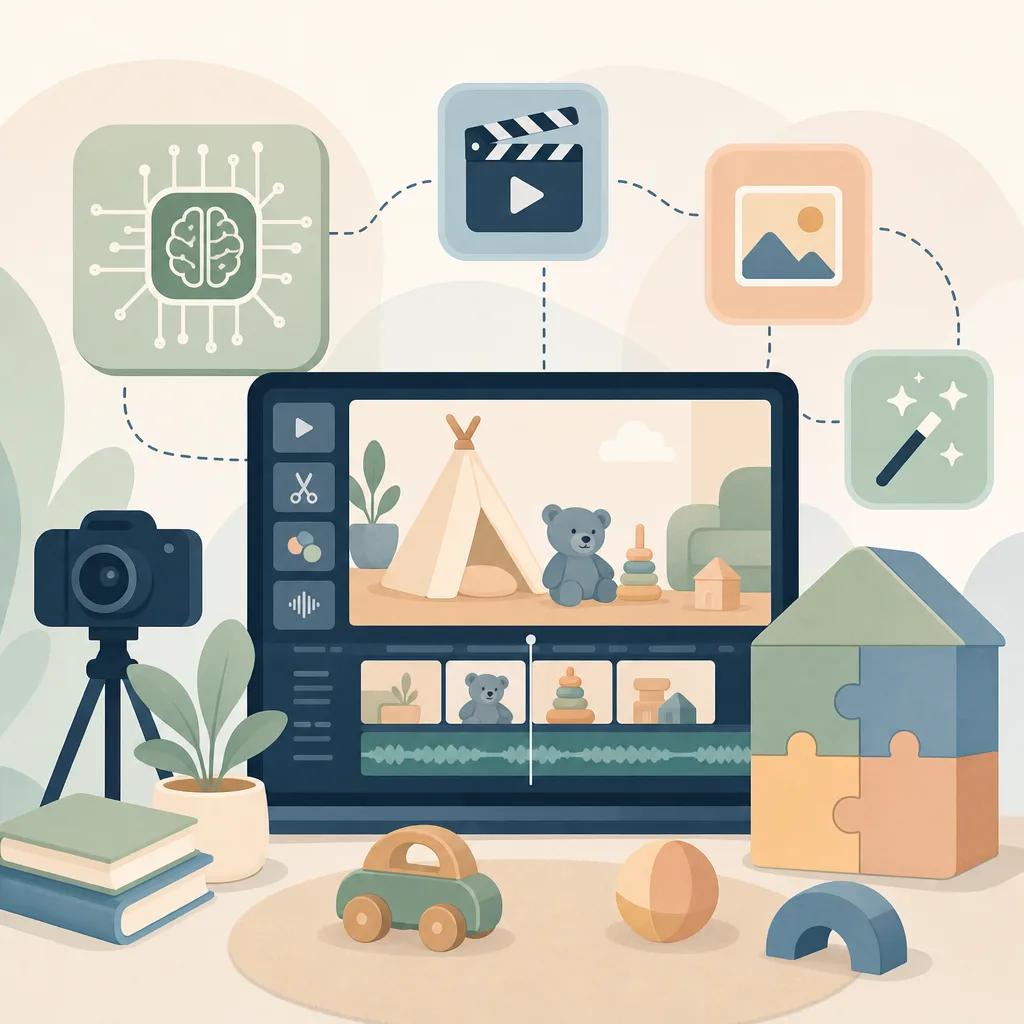 Illustration related to ai video tools for parenting content