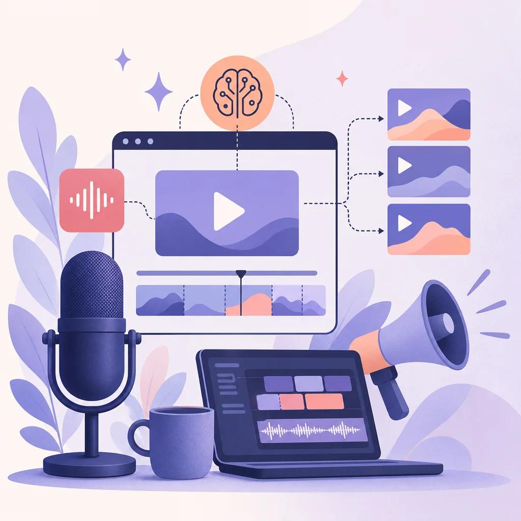 Illustration related to ai video tools for podcast marketing