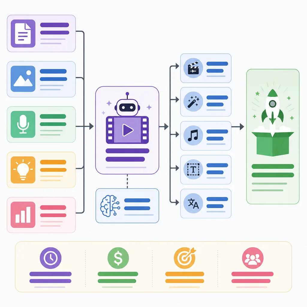 Diagram explaining ai video tools for product launches