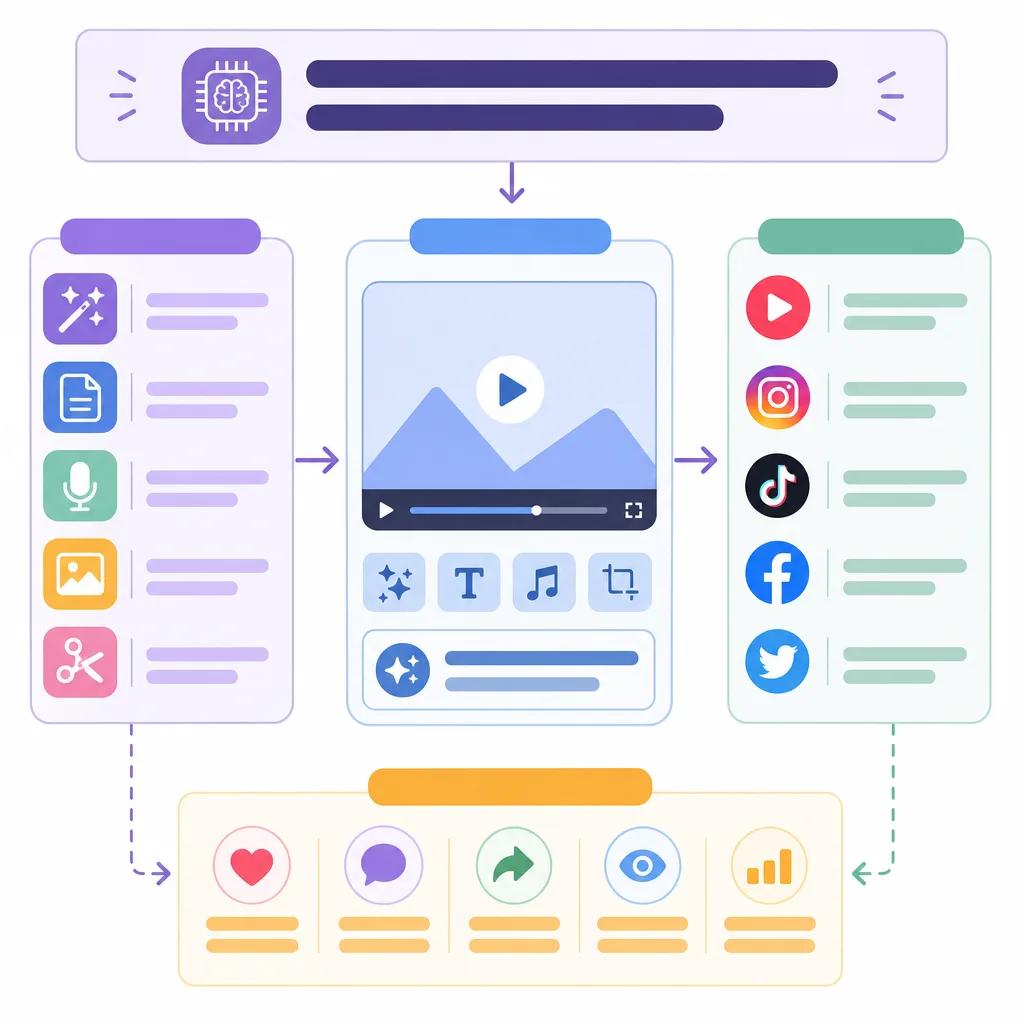 Diagram explaining ai video tools for social media engagement