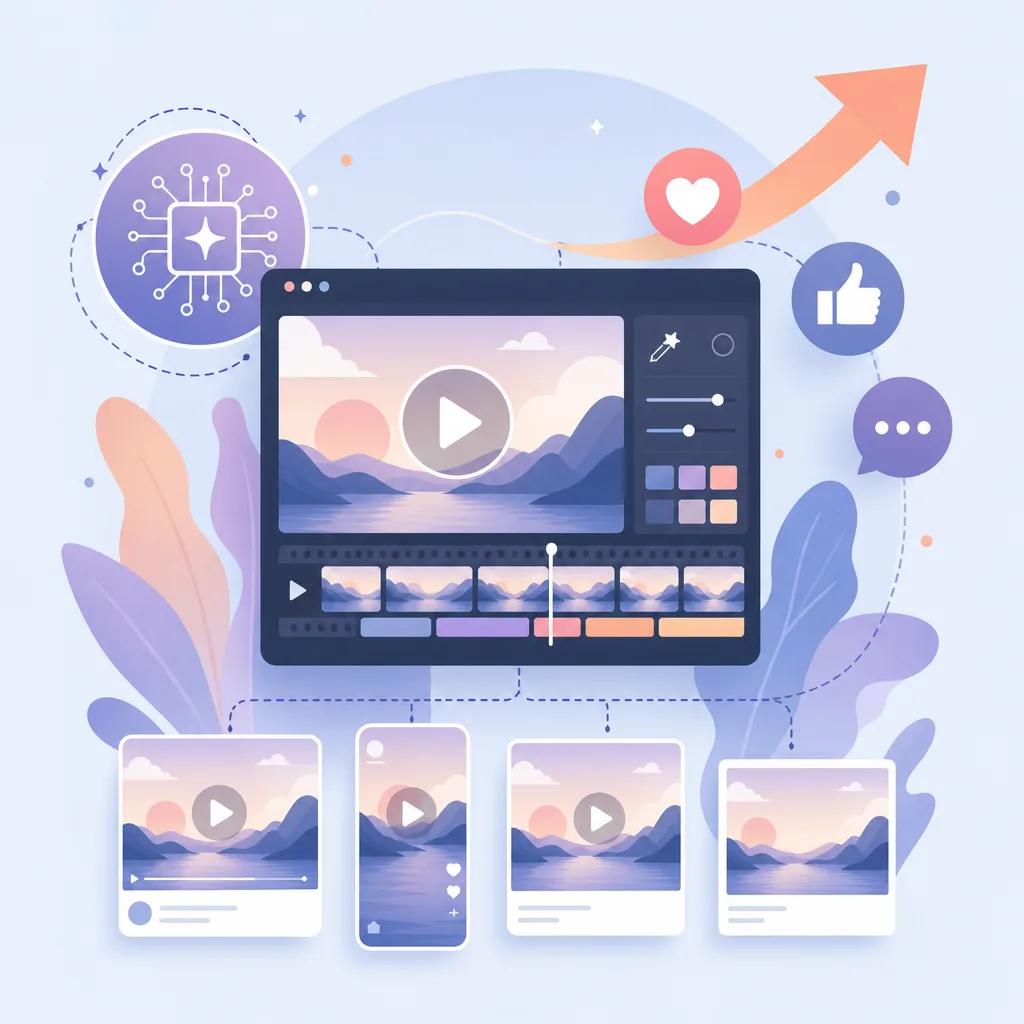 Illustration related to ai video tools for social media engagement