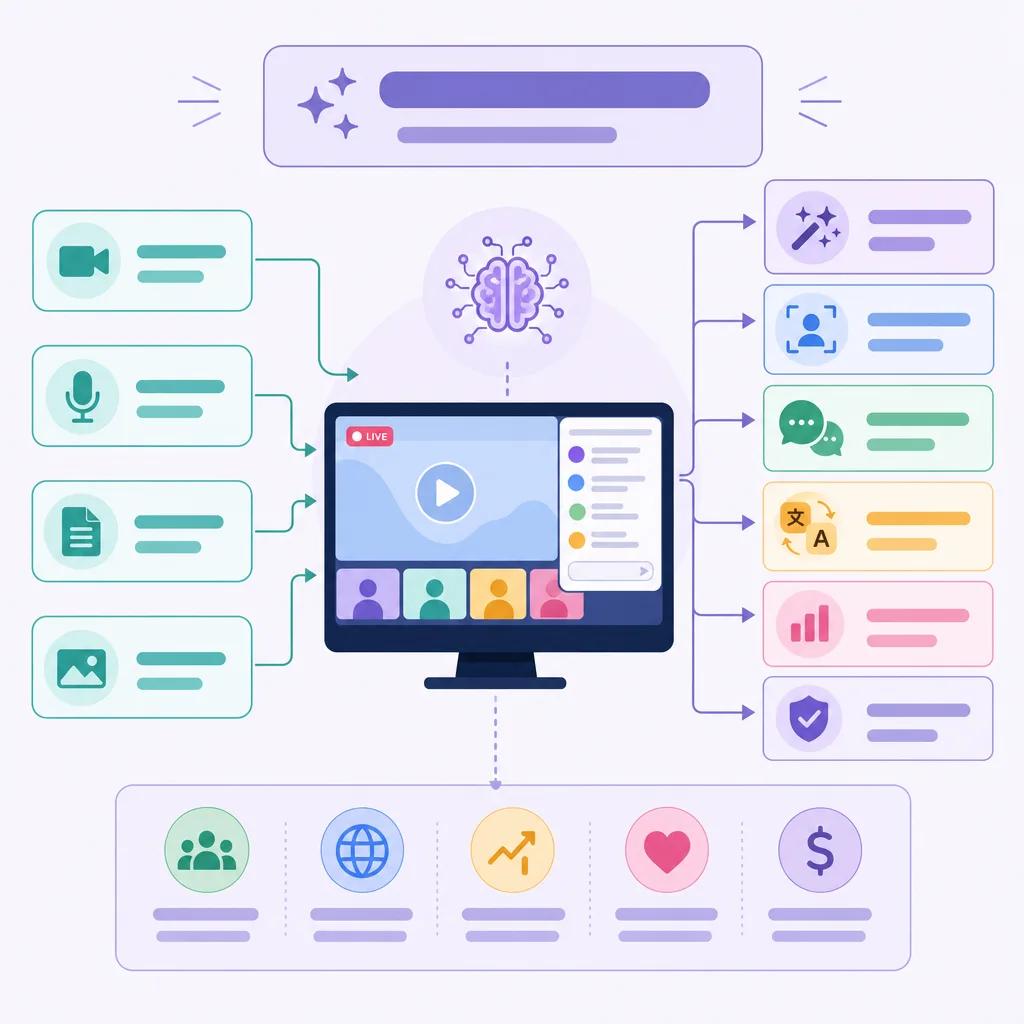 Diagram explaining ai video tools for virtual events