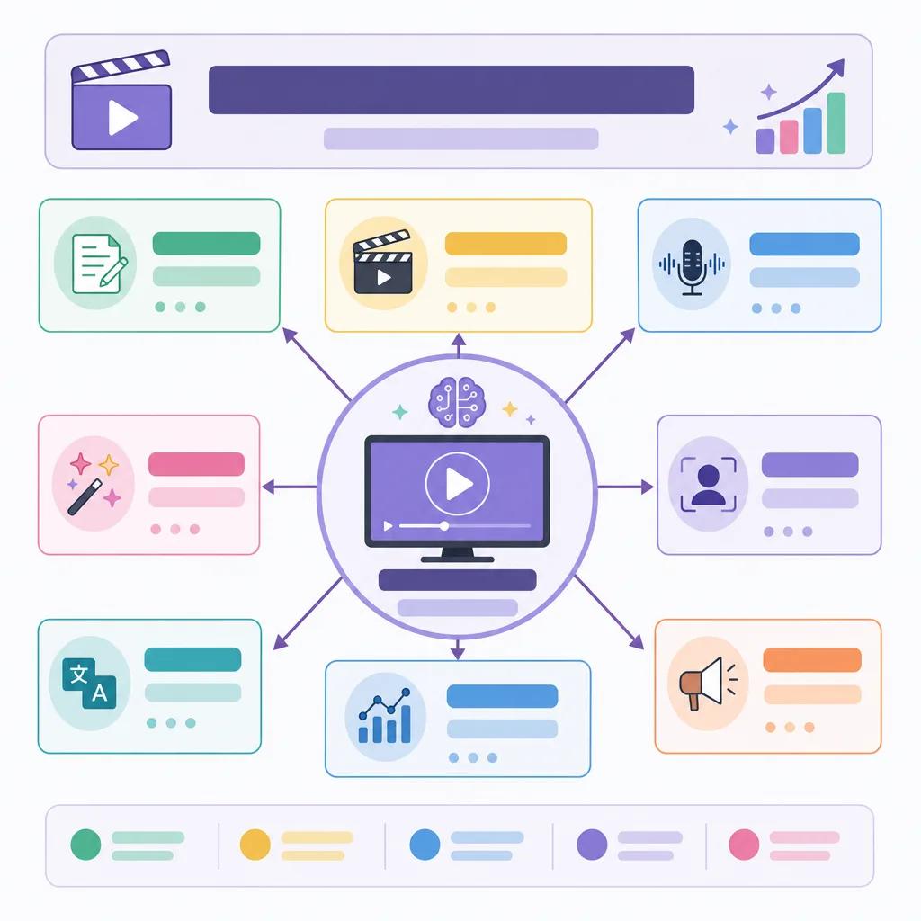 Diagram explaining best ai tools for digital marketing videos