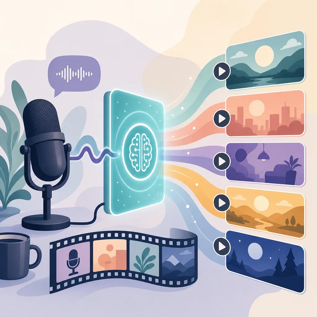 Illustration related to best ai video generators for podcasters