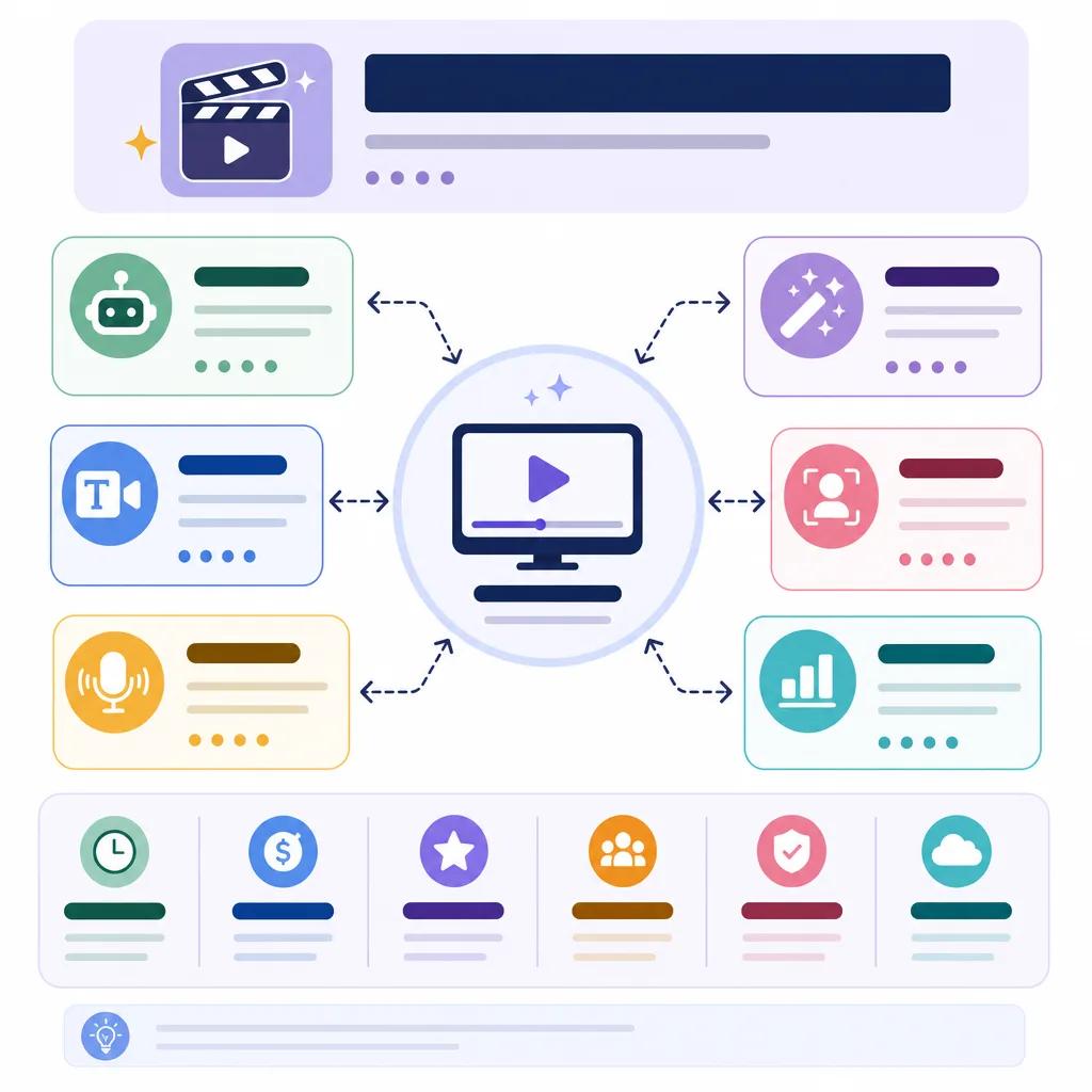 Diagram explaining best ai video platforms for business