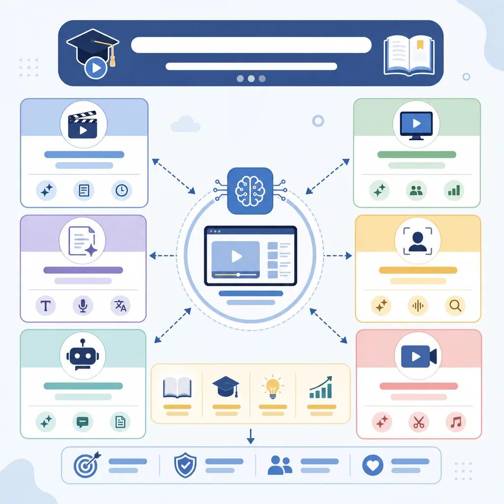 Diagram explaining best ai video platforms for educational content