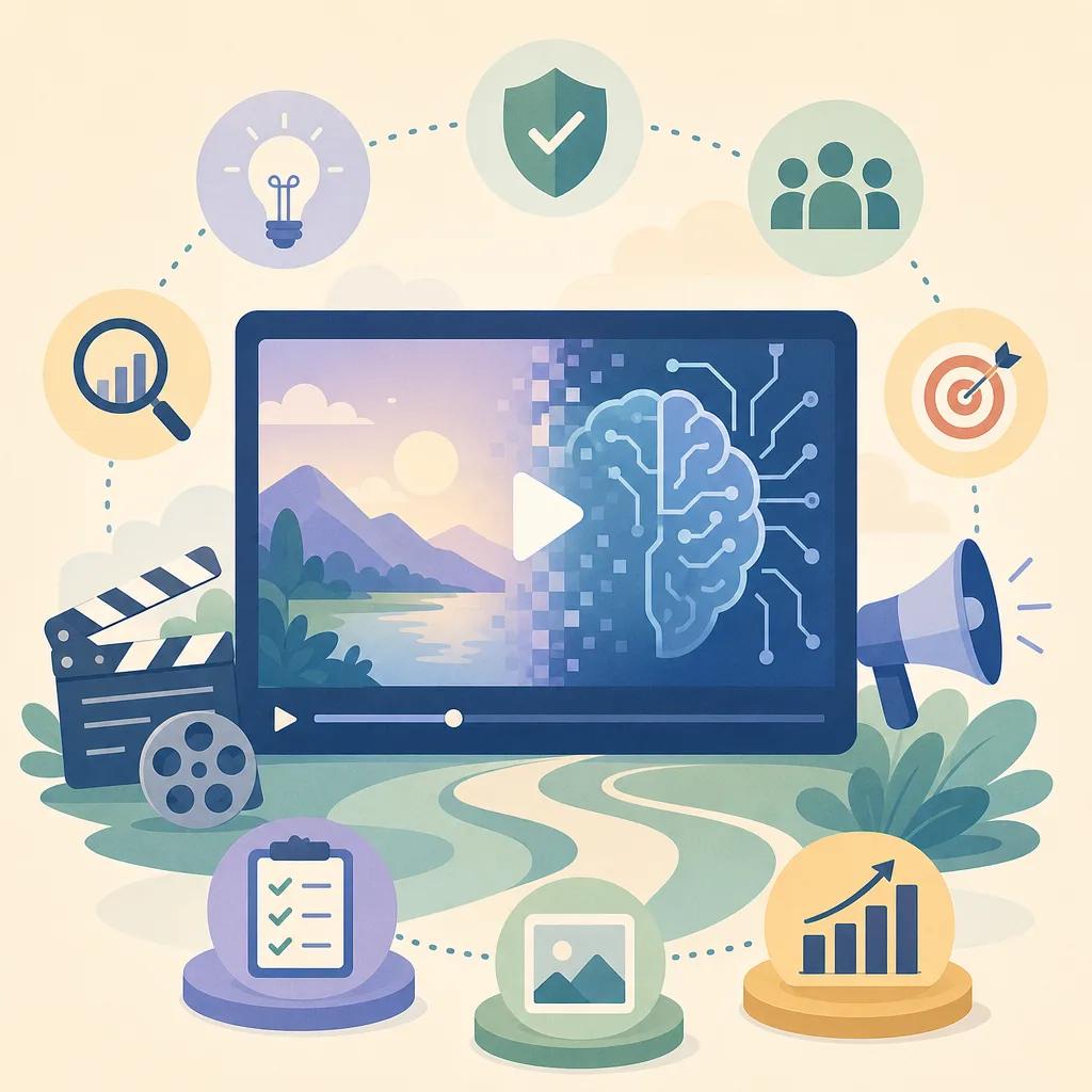 Illustration related to best practices for using ai in video marketing