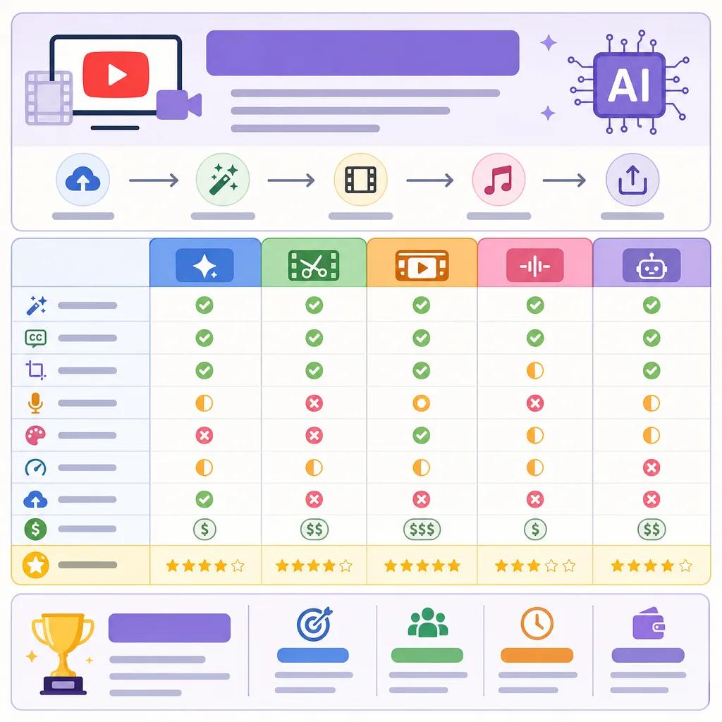 Diagram explaining compare ai video editors for youtube