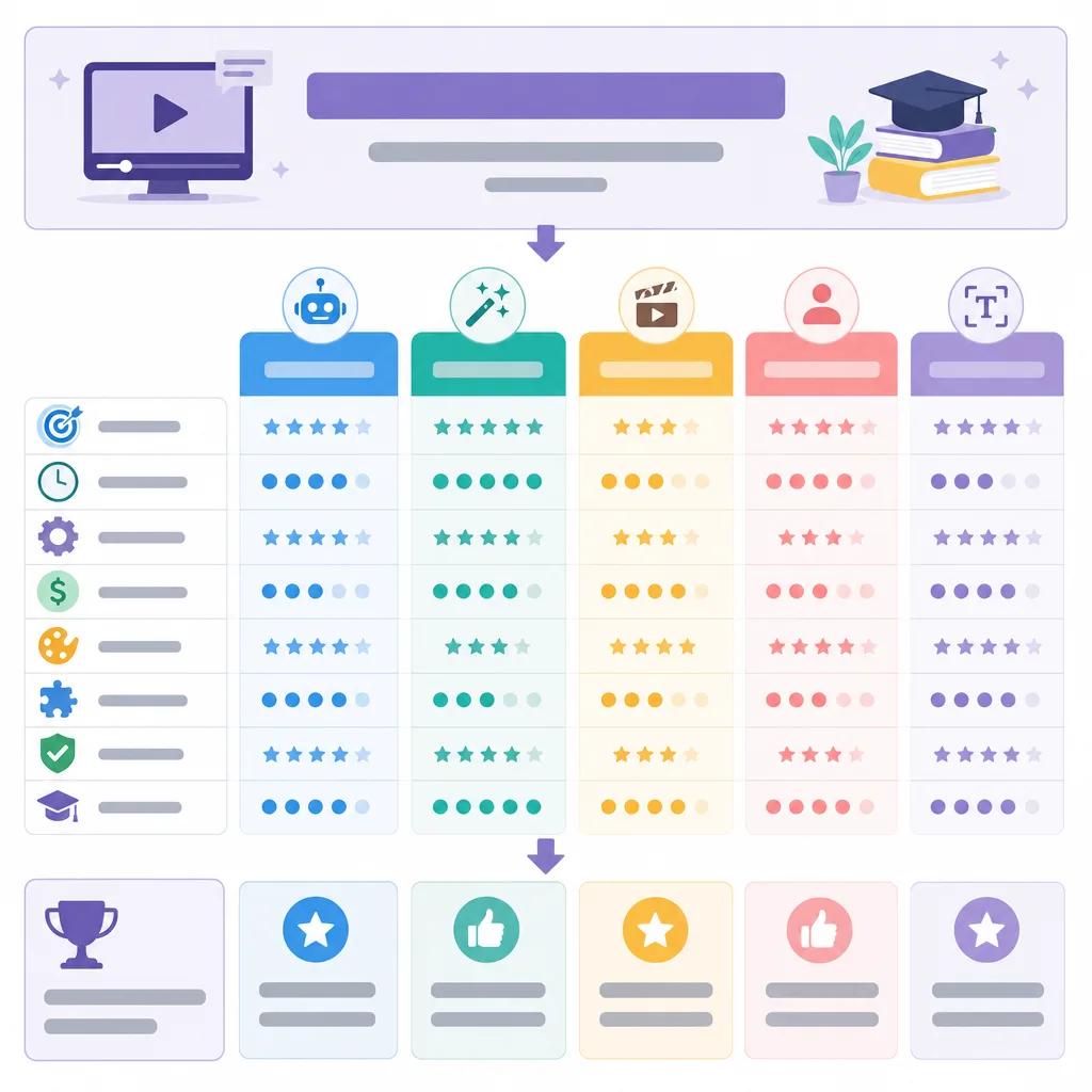 Diagram explaining comparing ai video tools for e-learning