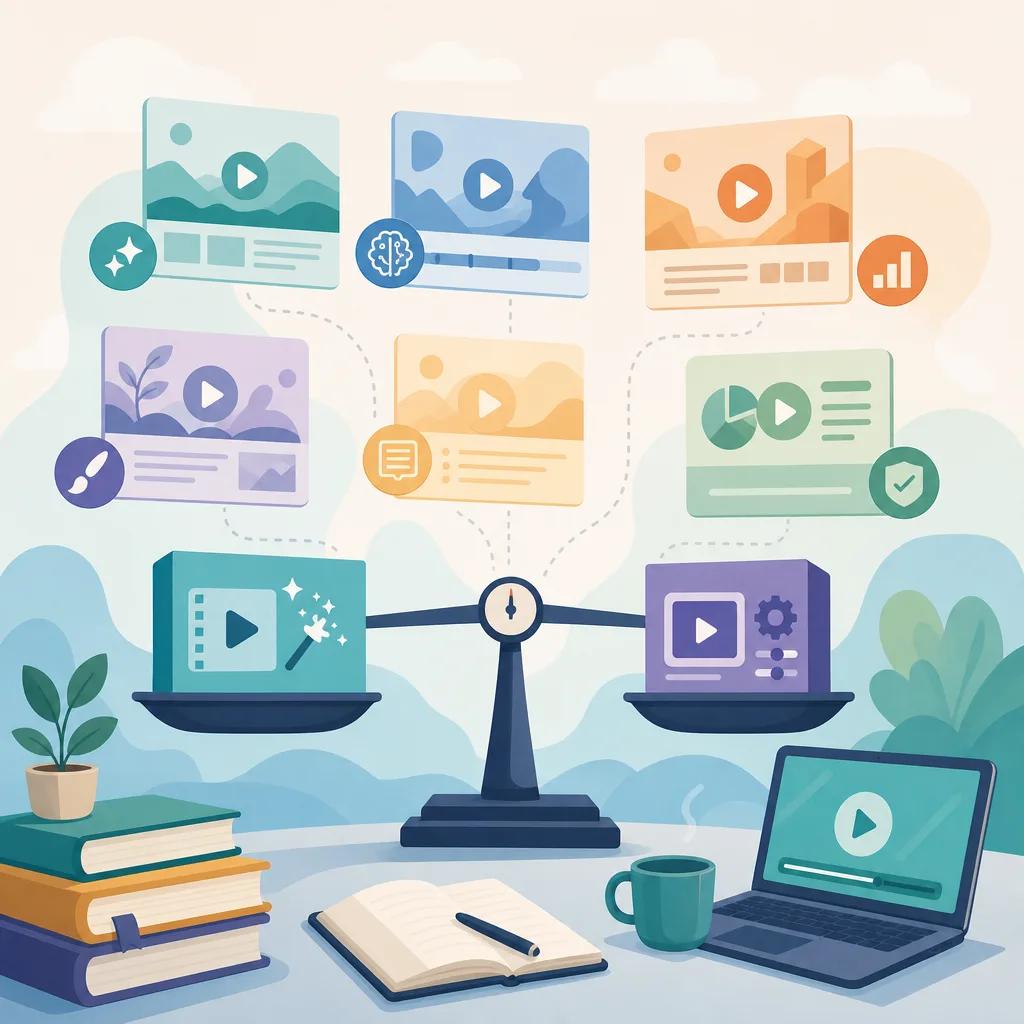 Illustration related to comparing ai video tools for e-learning