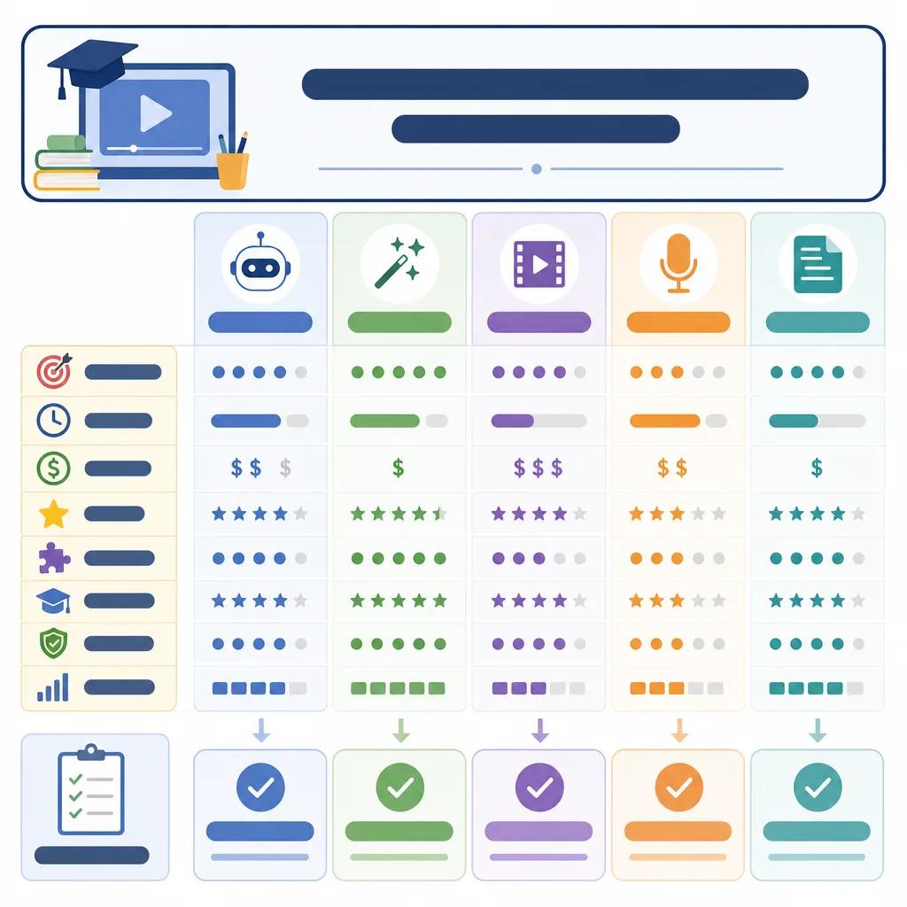 Diagram explaining comparing ai video tools for educational content