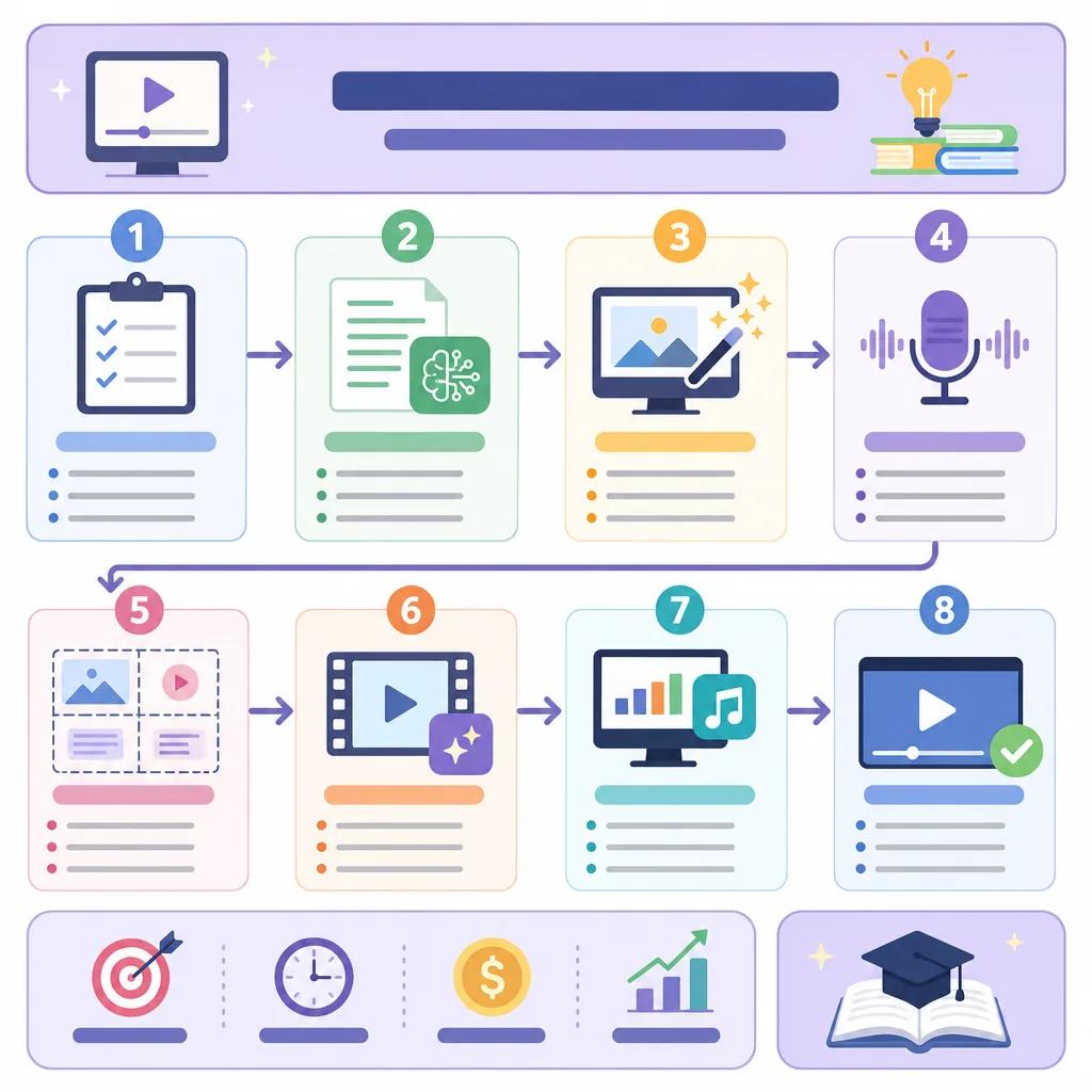 Diagram explaining how to create educational explainer videos with ai