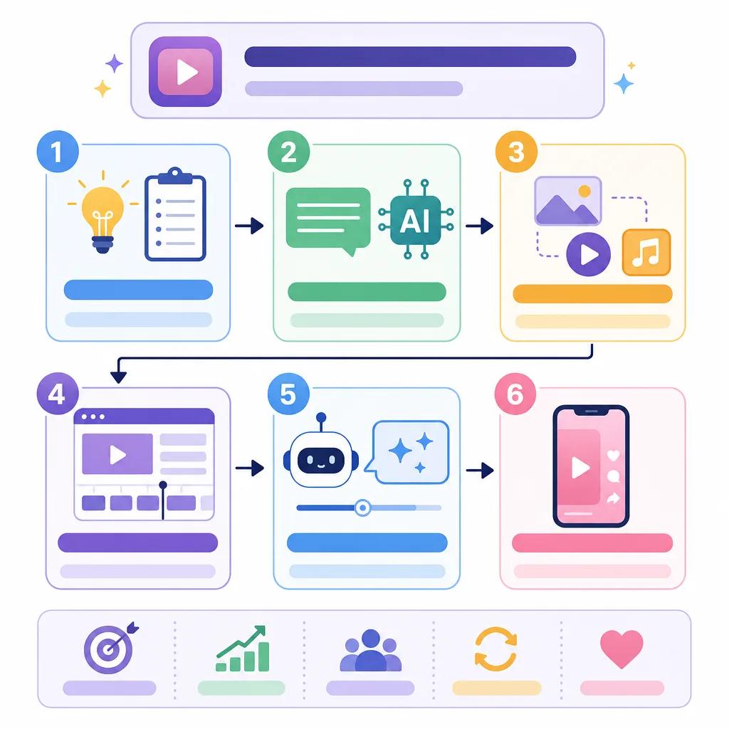 Diagram explaining how to create short-form videos with ai tools