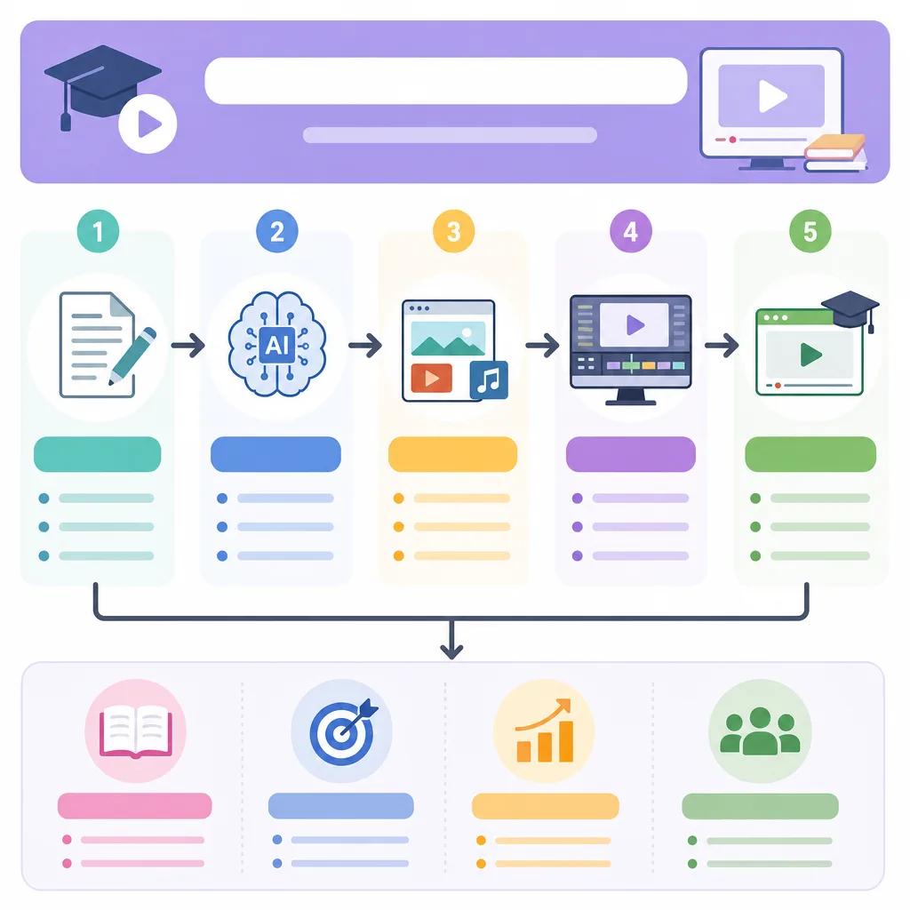 Diagram explaining creating educational tutorials with ai videos