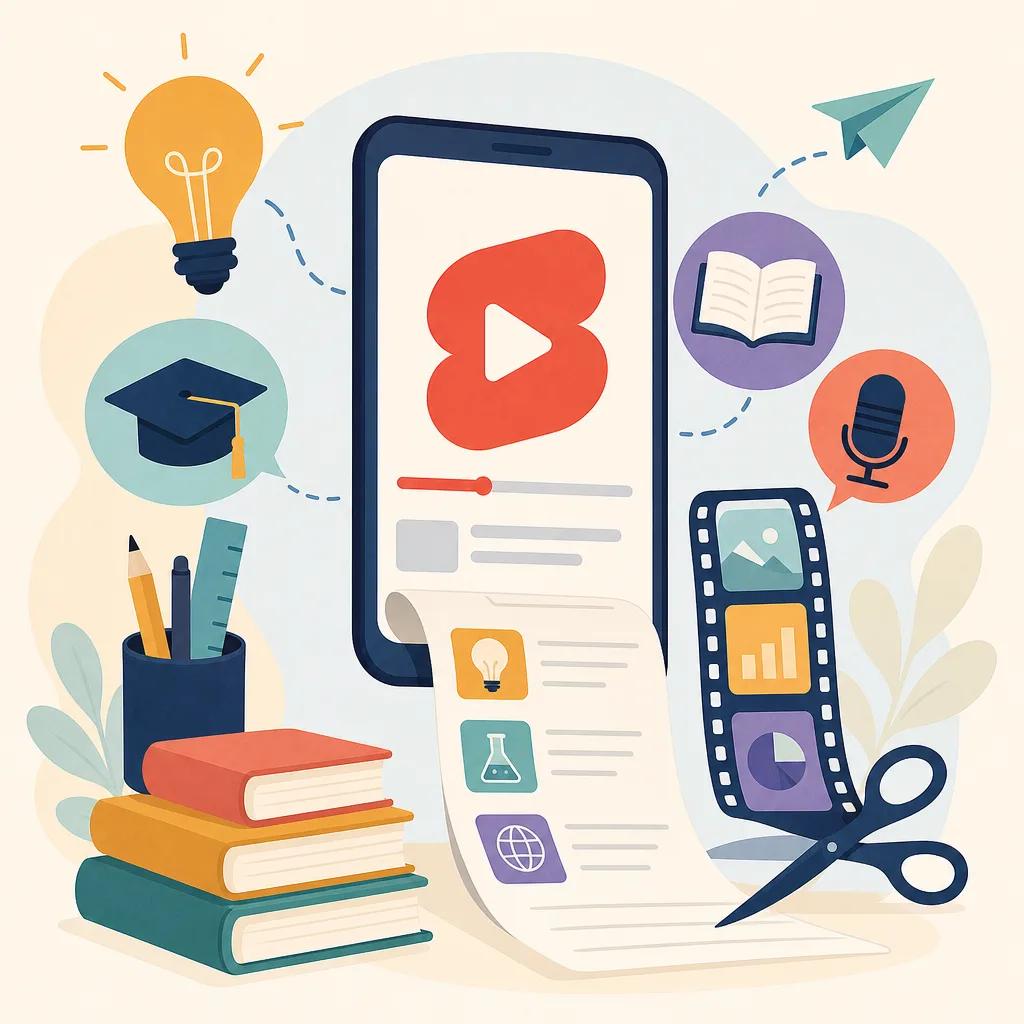Illustration related to creating educational youtube shorts