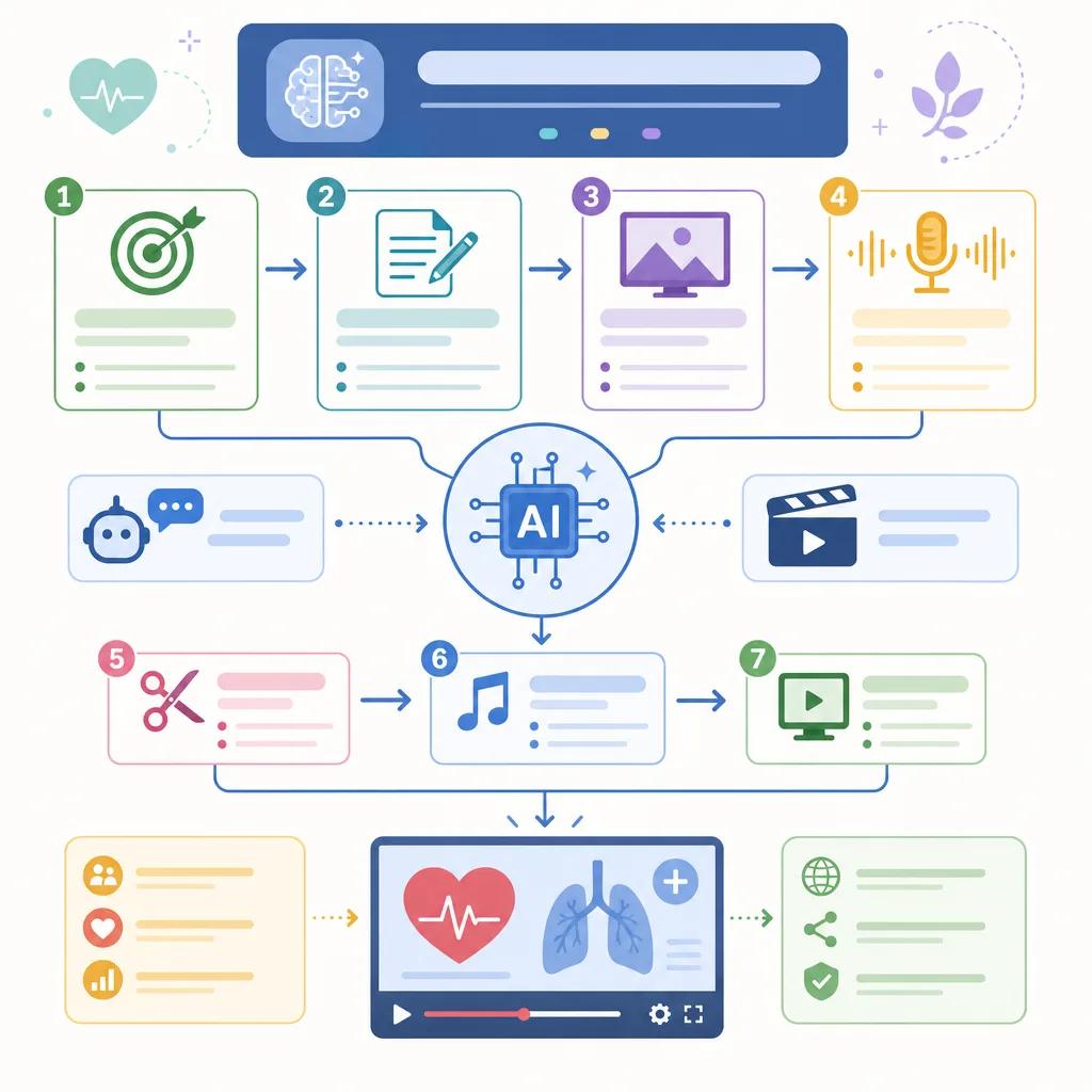 Diagram explaining creating engaging health videos with ai